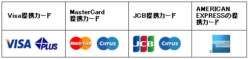 ご利用可能カードイメージ