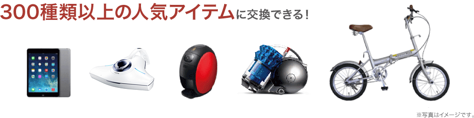 300種類以上の人気アイテムに交換できる!