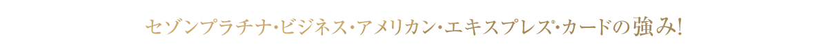 セゾンプラチナ・ビジネス・アメリカン・エキスプレス®・カードの強み!