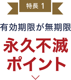 特長1 有効期限が無期限 永久不滅ポイント