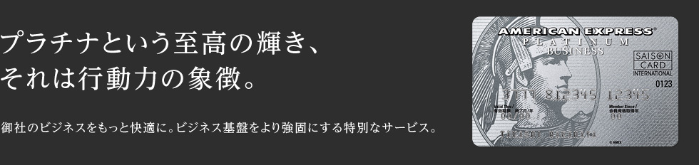 プラチナという至高の輝き、それは行動力の象徴。御社のビジネスをもっと快適に。ビジネス基盤をより強固にする特別なサービス。