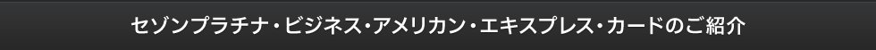 セゾンプラチナ・ビジネス・アメリカン・エキスプレス・カードのご紹介