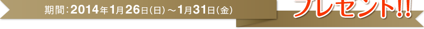 期間：2014年1月26日（日）〜1月31日（金）