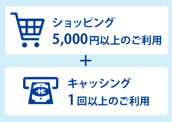 ショッピング5,000円以上のご利用＋キャッシング1回以上のご利用