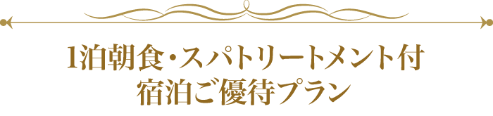 1泊朝食・スパトリートメント付 宿泊ご優待プラン