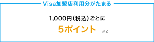 Visa加盟店利用分がたまる