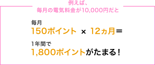 例えば、毎月の電気料金が10,000円だと