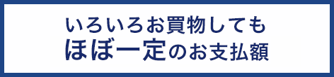 いろいろお買物してもほぼ一定のお支払額