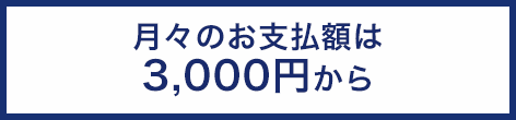 月々のお支払額は3,000円から