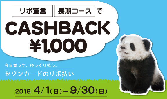 リボ宣言・長期コースでチャンス！毎月300名様に1,000円キャッシュバック