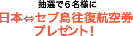 日本⇔セブ島往復航空券プレゼント！