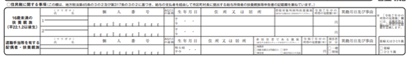 「住民税に関する事項」欄