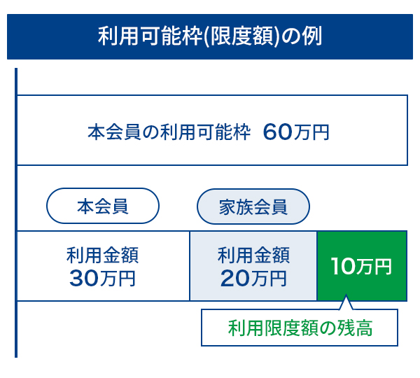 利用可能枠(限度額)の例