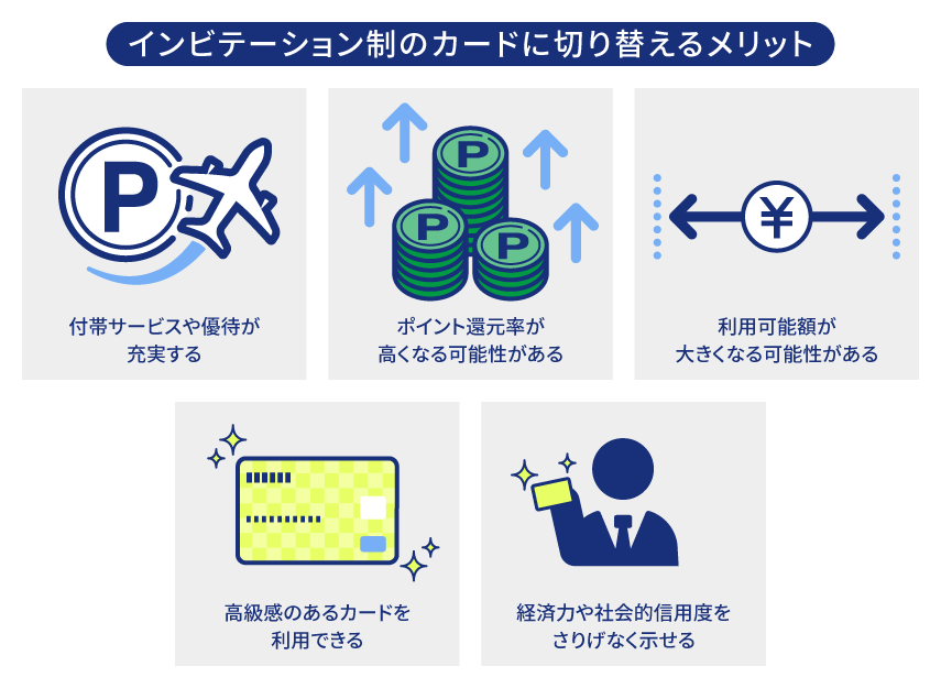 インビテーションのあるクレジットカードに切り替えるメリット
