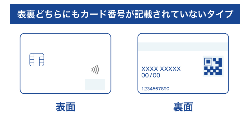 表裏どちらにもカード番号が記載されていないタイプ