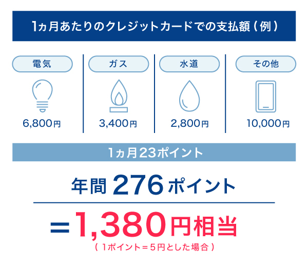 1ヵ月あたりのクレジットカードでの支払額(例)