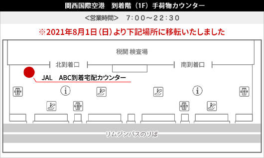 関西国際空港　到着階(1F)手荷物カウンター