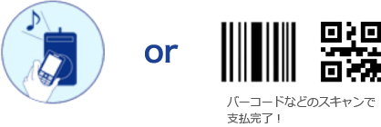 バーコードやQRコードのスキャンで支払い完了!