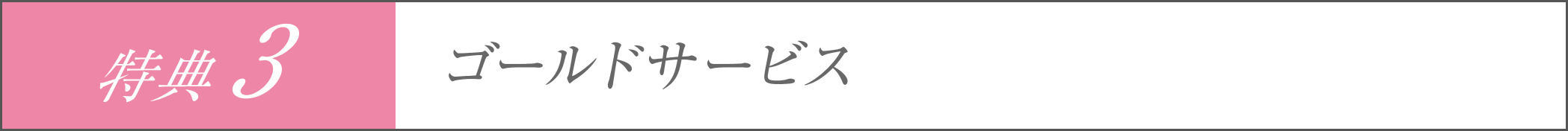 特典3 ゴールドサービス