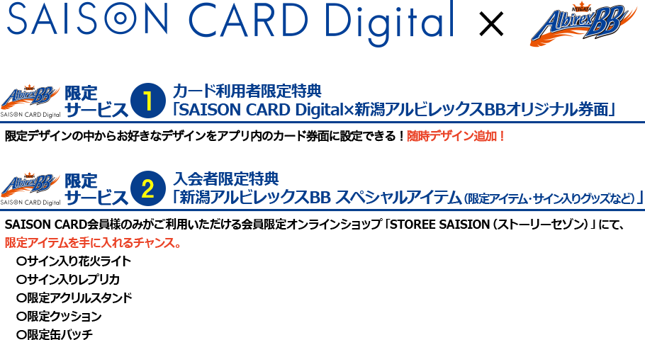 SAISON CARD Digital×新潟アルビレックスBB