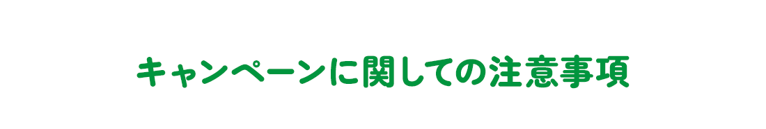 キャンペーンに関しての注意事項