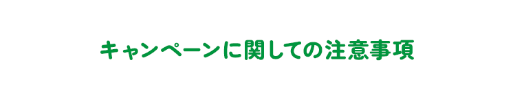 キャンペーンに関しての注意事項