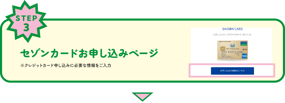 STEP3　セゾンカードお申し込みページ