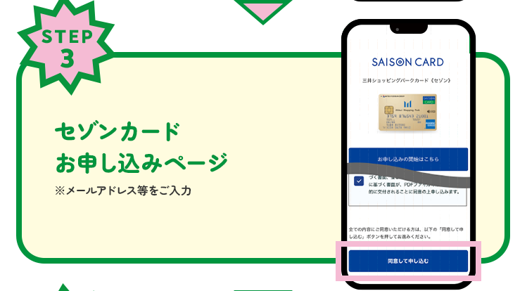 STEP3　セゾンカードお申し込みページ