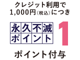 クレジット払いで1,000円（税込）につき永久不滅ポイント1ポイント付与