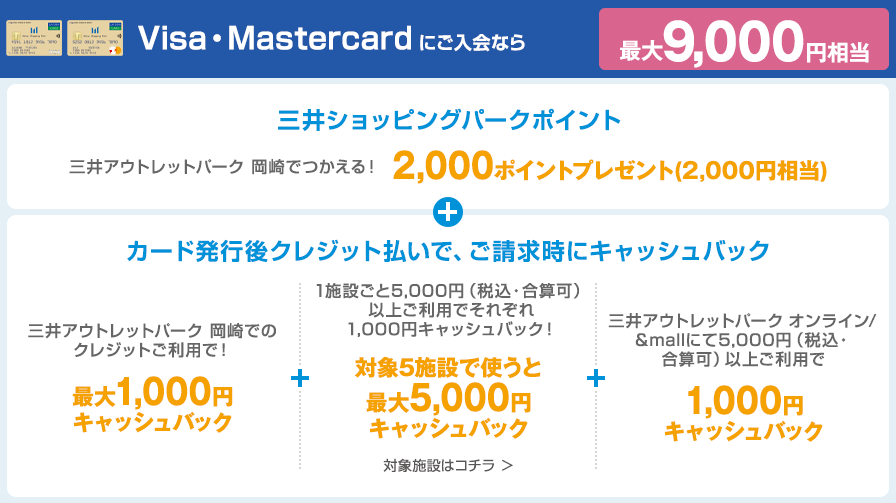 Visa・Mastercardにご入会なら