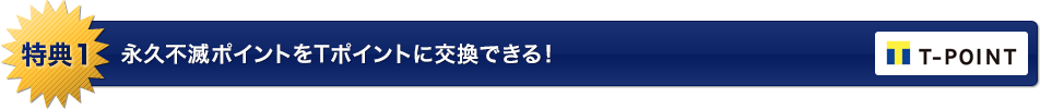特典１ 永久不滅ポイントをTポイントに交換できる！