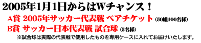 11月17日（水）W杯一次予選対シンガポール戦チケット30組60名様プレゼント！！