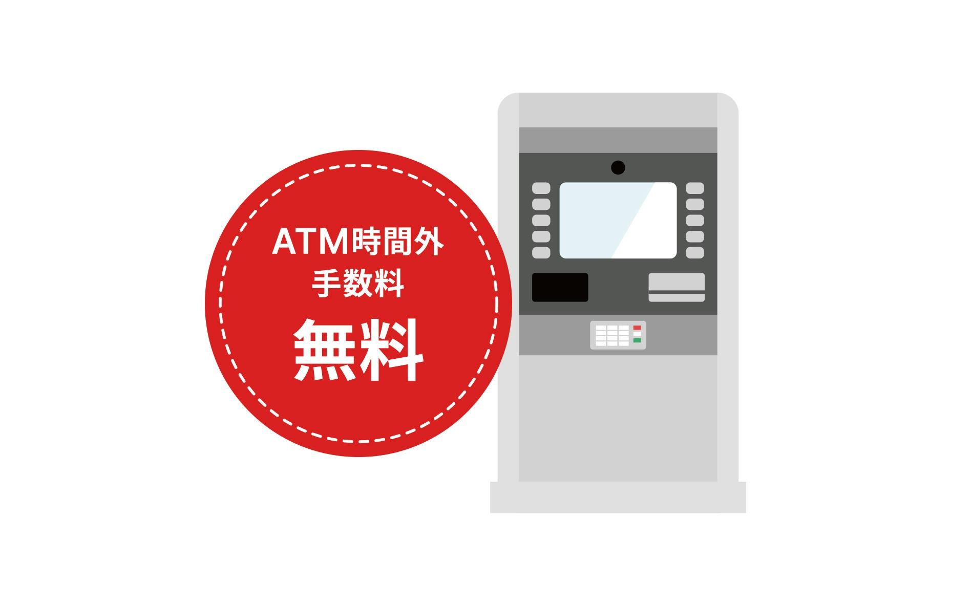 ATM時間外手数料　無料