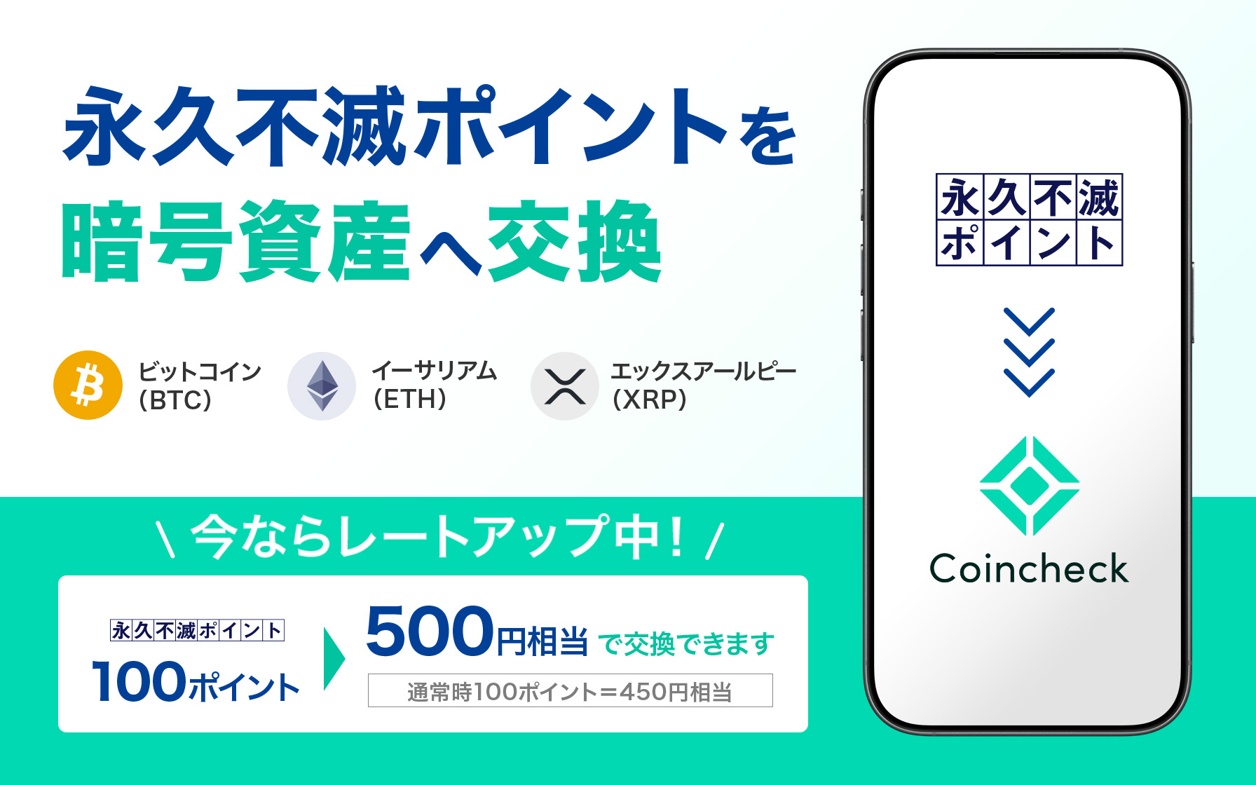 期間限定】暗号資産へのポイント交換レートアップキャンペーン実施中