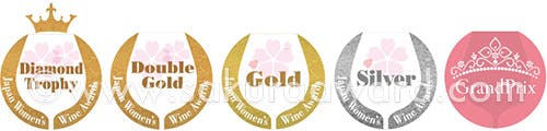 ダイヤモンドトロフィー、ダブルゴールド、ゴールド、シルバーのメダルロゴ