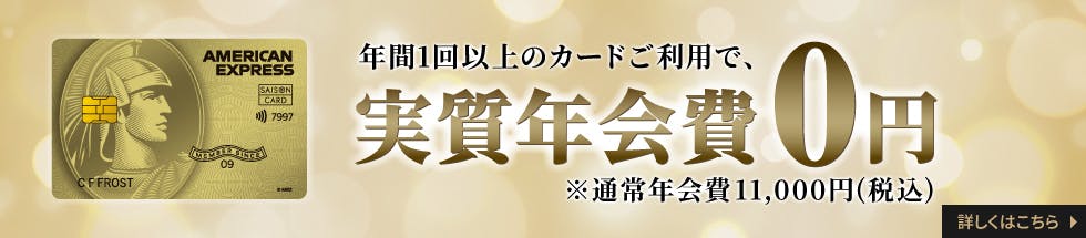 年間1回以上のご利用で、実質年会費0円 ※通常年会費11,000円(税込)