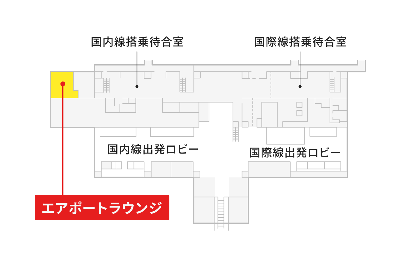 空港ラウンジ「ラウンジ「ひまわり」」の地図。