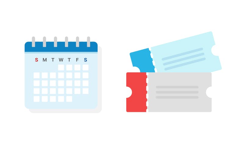 カレンダーとチケット