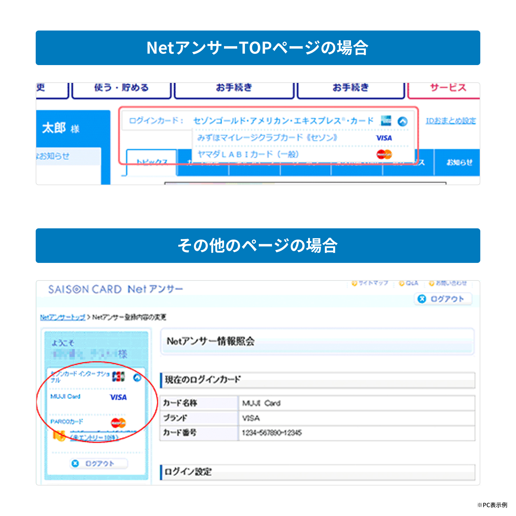 IDおまとめ設定 | クレジットカードはセゾンカード