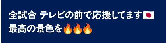 全試合 テレビの前で応援してます🇯🇵最高の景色を🔥🔥🔥