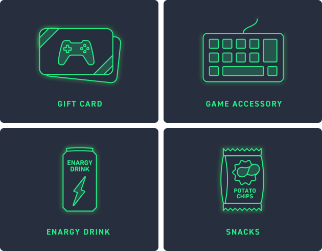 GIFT CARD / GAME ACCESSORY / ENERGY DRINK / SNACKS