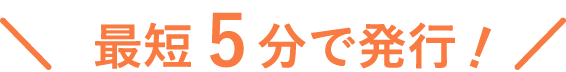最短5分で発行！