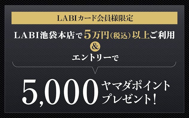 【LABI池袋本店限定】LABIカードご利用で5,000ヤマダポイントプレゼント! ※要エントリー